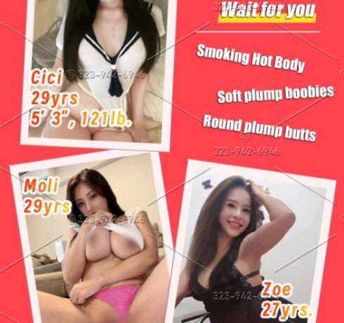 3 NEW GIRLS NEED LOVE! CATCH YOUR TIME TO ENJOY SEXUAL LIFE!!323-942-6946